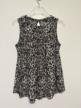 Adrianna Papell Leopard Print Sleeveless Camisole - Brown/Black/White Small